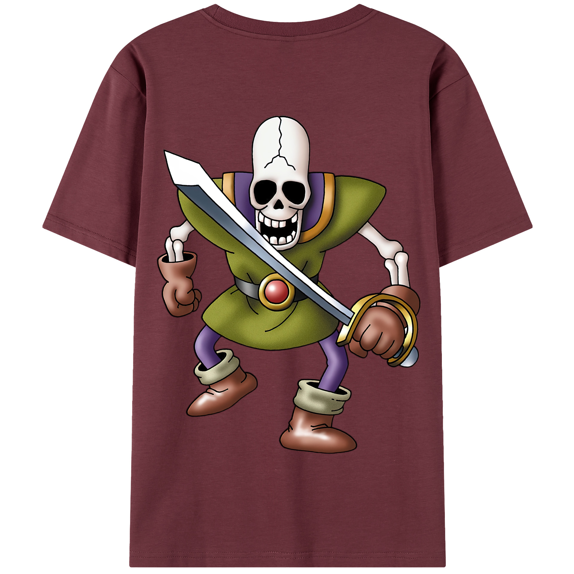 （画像用） ドラゴンクエスト Doragon Kuesuto Dragon Quest 綿100％半袖Tシャツ（背面プリント）